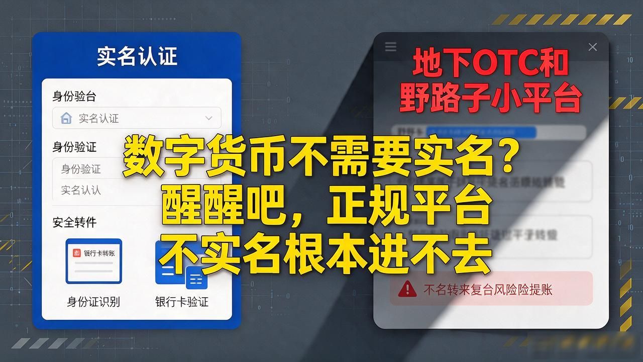 数字货币不需要实名？醒醒吧，正规平台不实名根本进不去