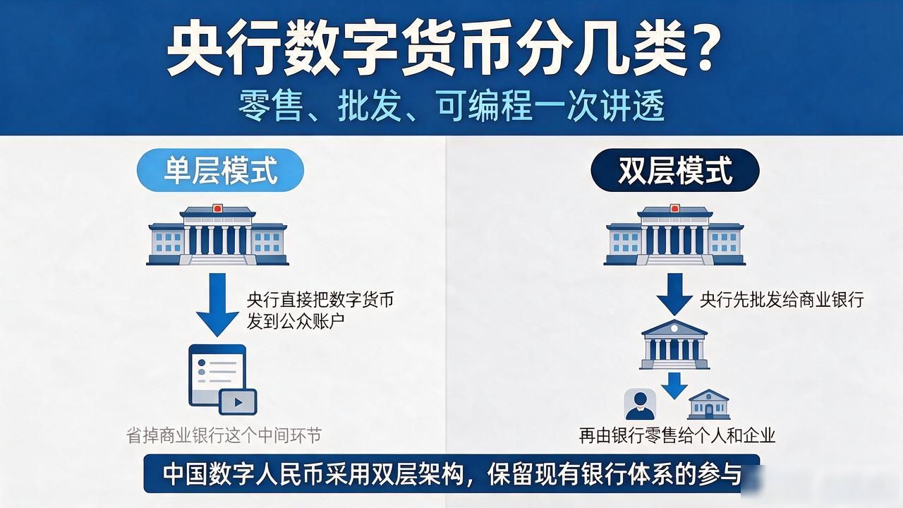 央行数字货币分几类？零售、批发、可编程一次讲透