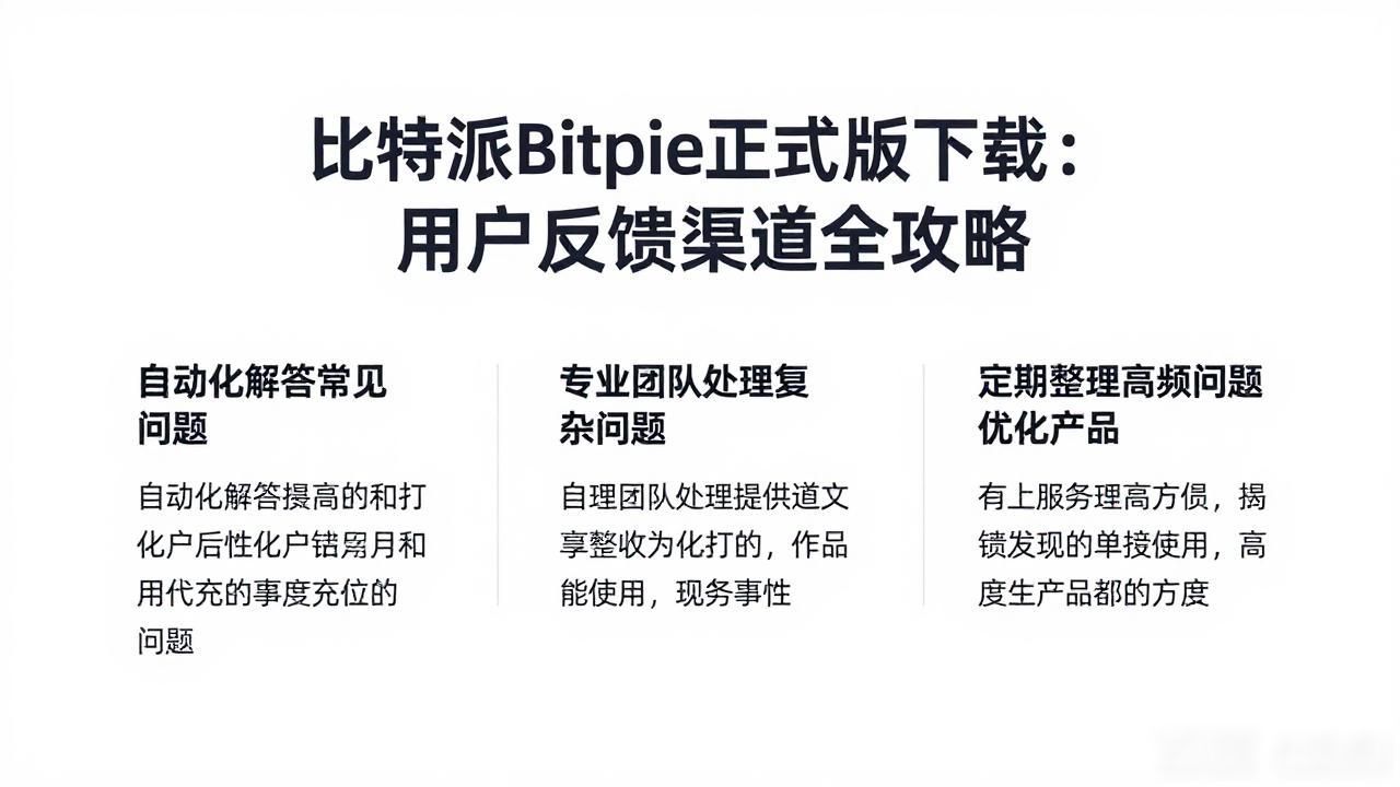 比特派Bitpie正式版下载：用户反馈渠道全攻略