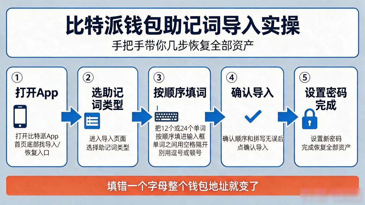比特派钱包助记词导入实操，手把手带你几步恢复全部资产