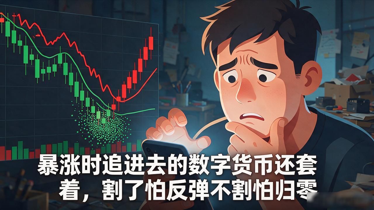 暴涨时追进去的数字货币还套着，割了怕反弹不割怕归零