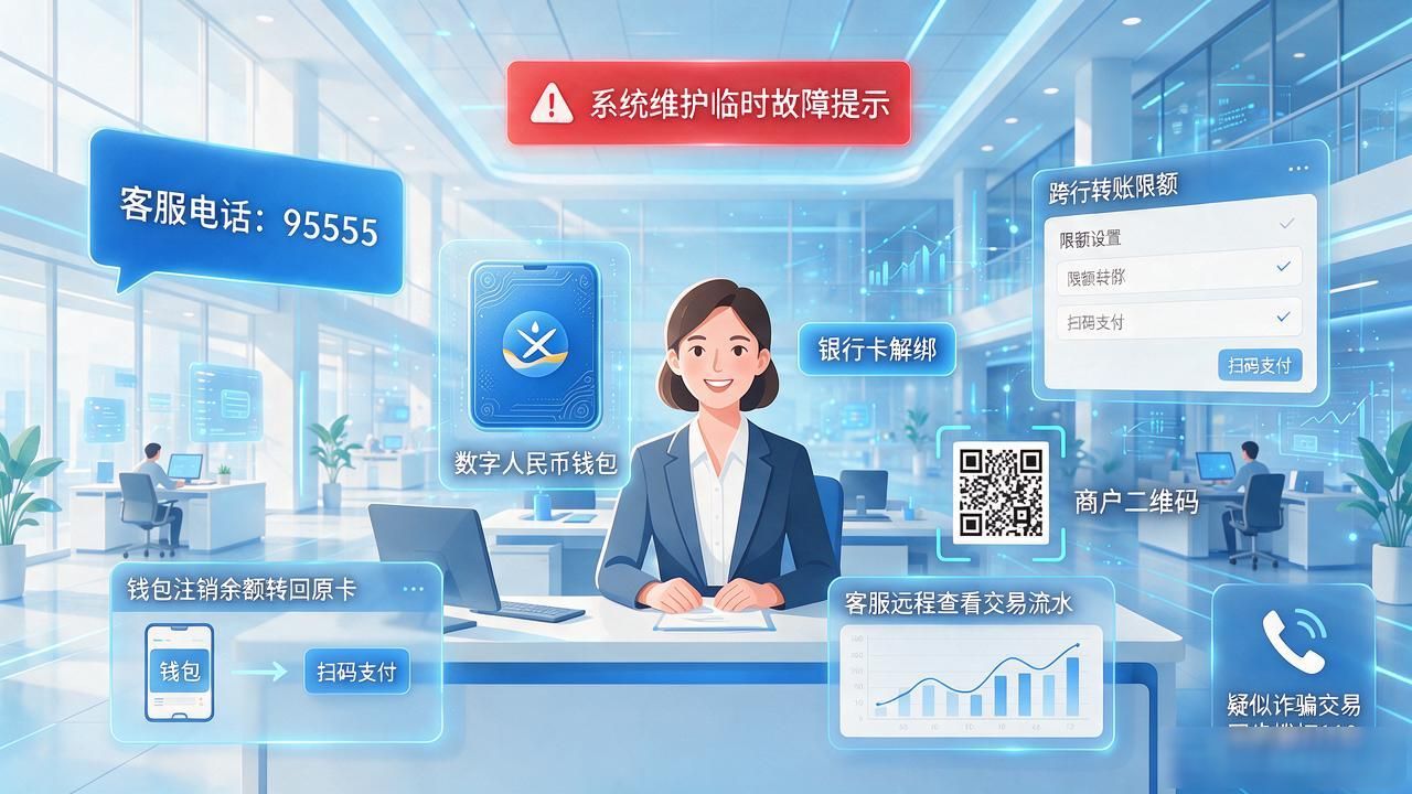 招行数字货币客服电话95555，数字人民币出了问题打这个就行