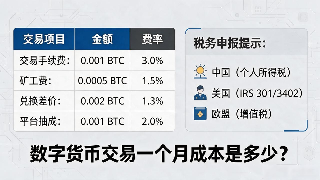 数字货币交易一个月成本是多少