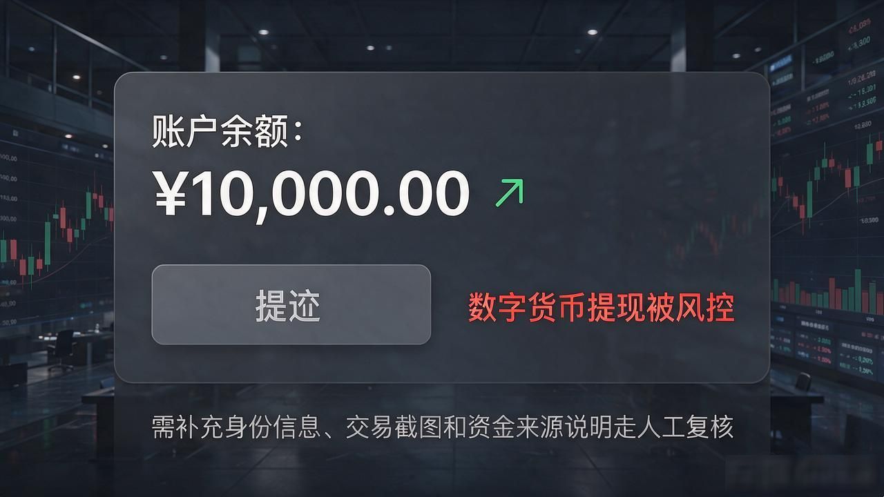 数字货币提现被风控，钱到底还能不能取出来，说几句实在话