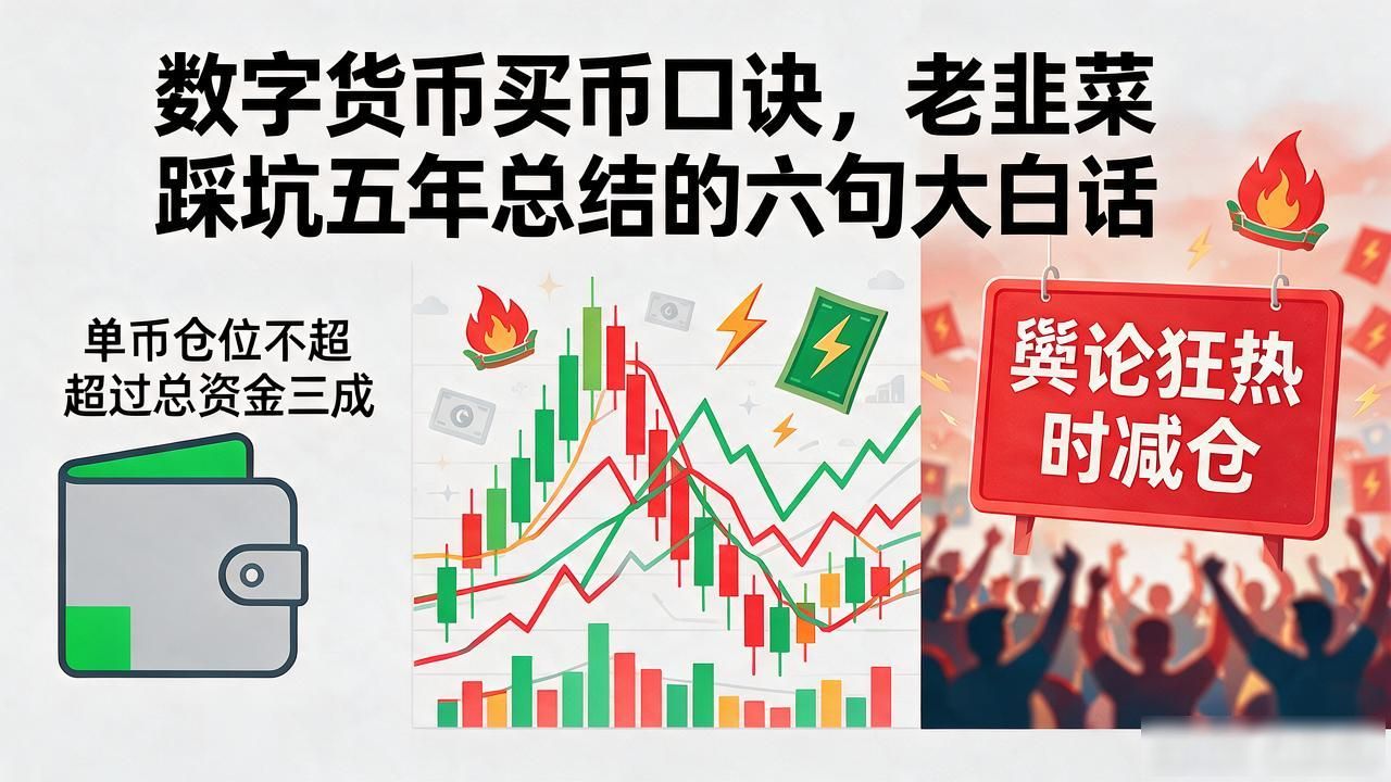 数字货币买币口诀，老韭菜踩坑五年总结的六句大白话