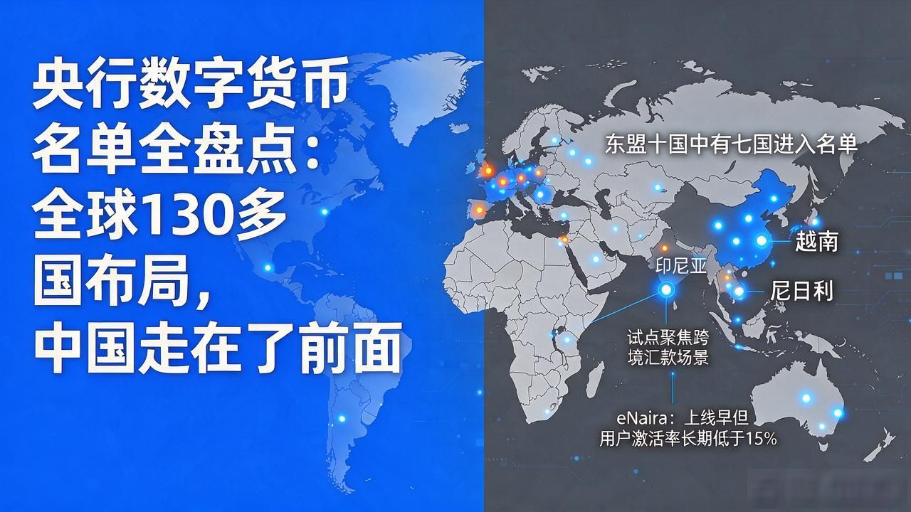 央行数字货币名单全盘点：全球130多国布局，中国走在了前面
